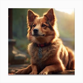 #artificial intelligence #Image of a dog with artificial intelligence #Artificial Intelligence is the future Canvas Print