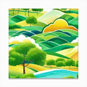 Landscape Painting, Landscape Painting, Landscape Painting, Landscape Painting 24 Canvas Print