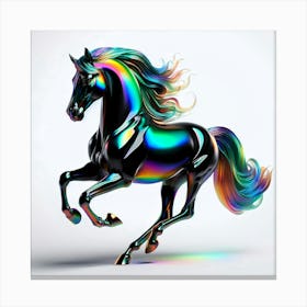 Glossy Ceramic Rainbow Color Horse Canvas Print