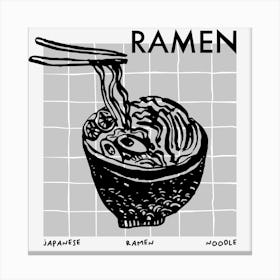 Black & White Ramen 1 Canvas Print