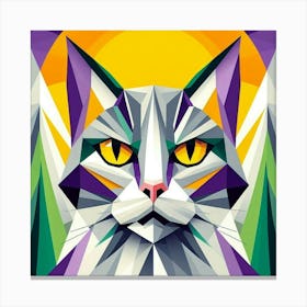 Biscuit Low Poly Cat Canvas Print