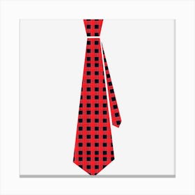 Red Buffaloplaid Necktie For Christmas Canvas Print