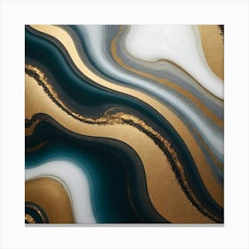Abstract Gold And Black Painting Canvas Print