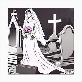 Bride In The Graveyard Canvas Print
