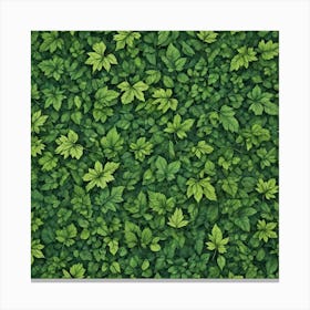 Green Leaves On A Wall Canvas Print