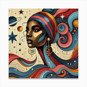 Sapphyra Celestial Portrait Canvas Print