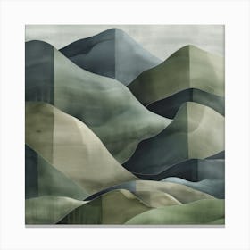 Japanese Watercolour Of Mount Hotaka 4 Canvas Print