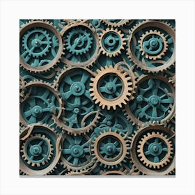 Background Of Gears Canvas Print