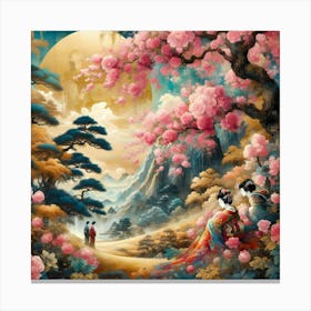 Creativel Geisha Illustration 136 Canvas Print