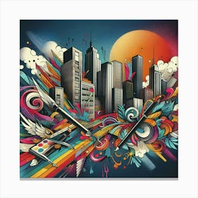 Abstract Cityscape Canvas Print