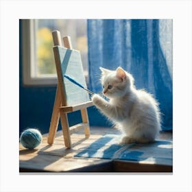 Kitten On Easel Canvas Print