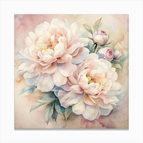 Watercolor Peonies 28 Canvas Print