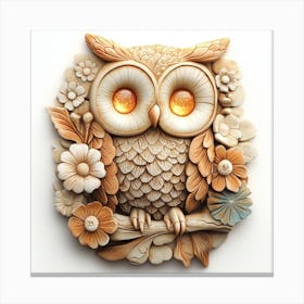 Owl Flowers Canvas Print