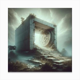 Old Building with Light Canvas Print