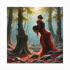 Woman In Red 2 Canvas Print