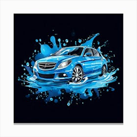 Logo Vector Car Wash Clean Soap Bubbles Water Splash Detailing Automotive Foam Service (14) Canvas Print