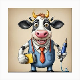 Cartoon Cow 19 Canvas Print