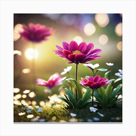 Flowers In The Garden 3 Canvas Print