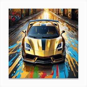 Gold Lamborghini Canvas Print
