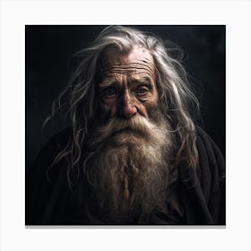 Portrait Of Old Man With Long Beard Canvas Print