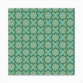 Green Abstract Geometry Pattern Canvas Print