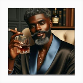 Portrait Of A Man With A Cigar-5 Canvas Print