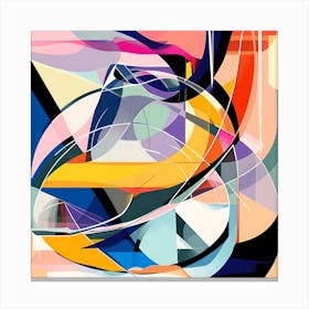 Abstract Shapes Print, Vibrant Colors Art Canvas Print