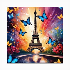 Paris With Butterflies 176 Canvas Print