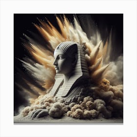 Sculpture of stone and sand in a Sphinx shape 3 Canvas Print