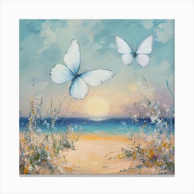 Butterflies On The Beach Canvas Print