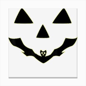 Pumpkin Head Design With Bat For Halloween Jack O Lantern Canvas Print