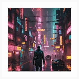 Cyberpunk City Canvas Print