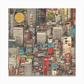 Cityscape Of Tokyo Canvas Print