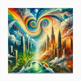 Rainbow City Canvas Print