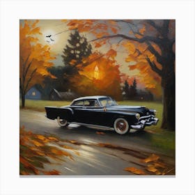 Classic Car In Autumn Canvas Print