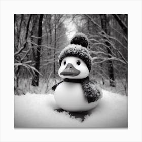 Duck In The Snow Canvas Print