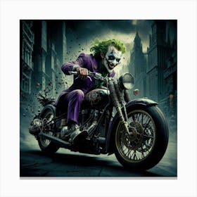 Joker On A Motorcycle 6 Canvas Print