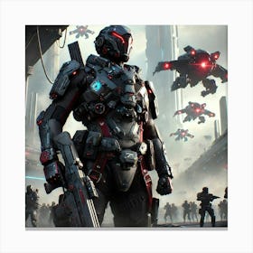 A Sci Fi Depiction Of The Vanguard Commander Ruthless Canvas Print