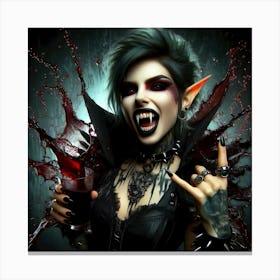 Playful Vampire Girl Canvas Print