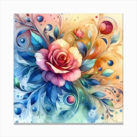 Watercolor Rose 4 Canvas Print