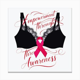 Women Breast Cancer Awareness background in Pink Ribbon international symbol for month October clipart and poster clipart and wall art3) Canvas Print