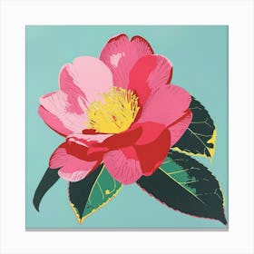 Camellia 1 Square Flower Illustration Canvas Print