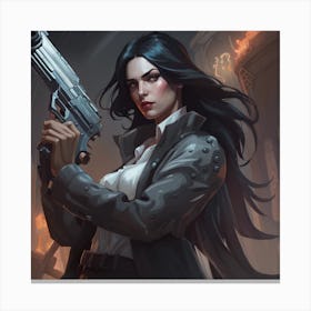 Sinister Ghost Woman Canvas Print