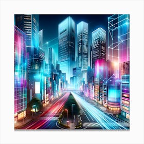 Futuristic Cityscape Canvas Print