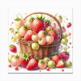 A basket of Gooseberry Canvas Print