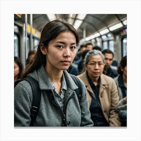 Photograph Portraits Of People In Transit Whether They Re Commuters On A Train Passengers On A Bus O 2575458305 Canvas Print