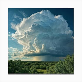 Cumulus Clouds Billowing High In An Overcast Sky Nature Landscape Bathed In Spring Air Sunlight Pi (6) Canvas Print