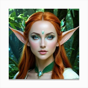 Elf Girl In The Forest Canvas Print