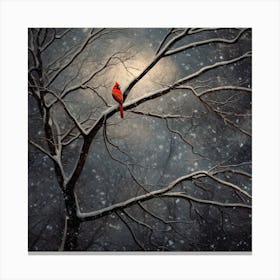 Cardinal In The Snow Canvas Print