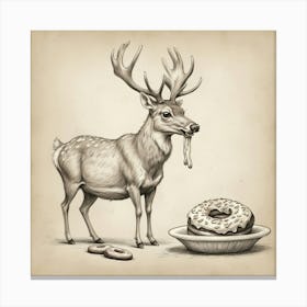 Deer And Donut Canvas Print